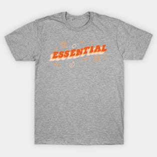 Essential worker 70's retro vintage style design trendy orange T-Shirt